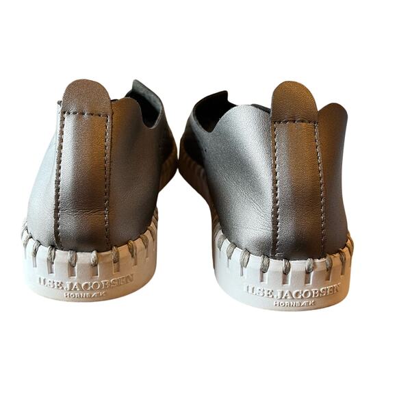 Ilse Jacobsen Tulipu 3576 Sneakers Slip On Size 36 6.5 Gunmetal Leather Comfort - Picture 3 of 8